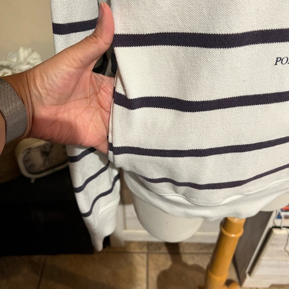 Polo Ralph Lauren CP-93 Sailor Yellow Jacket Bear Mesh Striped Hoodie Medium - Picture 7 of 14